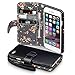 iPhone 6S Case, Terrapin [Floral Interior] Premium PU Leather Wallet Case with Card Slots, Cash Compartment and Detachable Wrist Strap for iPhone 6 / 6S (Black with Floral Interior)