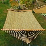 Double Quilted Reversible Fabric Hammock - 13 ft , Blue/Walnut Rave