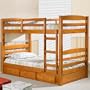 Honey Twin Twin Ranch Bunk w/ 3 Drawers: Desk Hutch and Chair, Entertainment Console, 5 Drawers