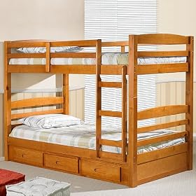 Honey Twin Twin Ranch Bunk w  3 Drawers: Desk Hutch and Chair, Entertainment Console, 5...