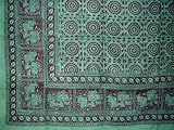 Mansingh Block Print Tapestry-Spread-Seafoam Green-Twin