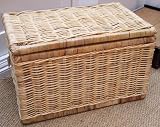 Natural Cane hamper or ottoman toy store Basket large Wicker storage