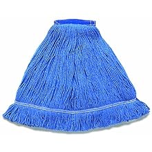Wilen A01211, Hospital Pro M Antimicrobial Wet Mop, Small, 1-1/4" Tape Band, Blue (Case of 12)