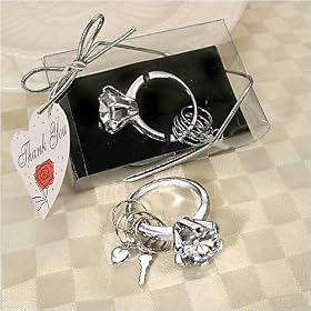 Engagement Ring Key Chain Favors (Set of 16) - Baby Shower Gifts & Wedding Favors