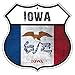 IOWA State Province Flag Novelty Highway Vintage Retro Wall DÃ©cor Shield Metal Aluminum Sign