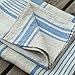 LinenMe Set of 2 Natural Blue Striped Linen Hand and Guest Towels Provence, 18