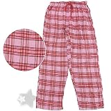 Pink and Red Plaid Flannel Pajama Pants for Women
