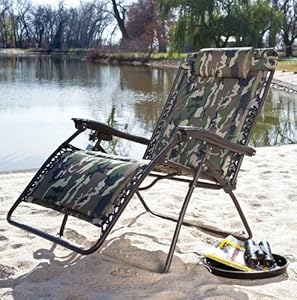 Camouflage Extra Wide Padded Zero Gravity Lounge Chair