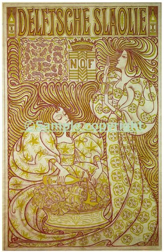 Ladies Delftsche Slaolie Dutch Art Nouveau 18