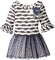 Girls Mesh  Jacquard Cotton/Nylon/Polyester/Spandex/Knit  Dress With a Ribbon  and Ruffles