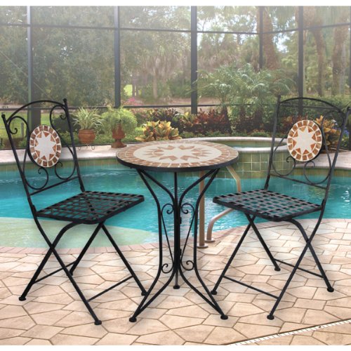Mosaic Bistro Set - Table and two chairs top Garden Furniture product Mosaic Bistro Set - Table and two chairs picture
