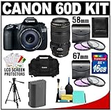 Canon EOS 60D Digital SLR Camera with EF-S 18-135mm IS USM Lens & 70-300mm  ....