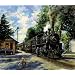 2 Train Prints Steam Engine Antique Station Poster Set