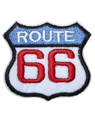 From Amazon.com. Click for details:
 Art and Craft Supply: U-Sky 100% Embroidered Shield Patches,Iron-on Motorcycle Biker Jacket Appliques (2.15x2.15inch,Pack of 4pcs,Road of Hope Route 66) - U-Sky Art and Craft Supply: U-Sky 100% Embroidered Shield Patches,Iron-on Motorcycle Biker Jacket Appliques (2.15x2.15inch,Pack of 4pcs,Road of Hope Route 66) - U-Sky