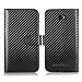 Cellularvilla Wallet Case for BLU Studio 5.5 D610a Pu Leather Wallet Card Flip Open Pocket Case Cover Pouch (Carbon Fiber Black)