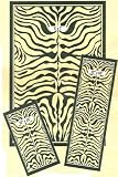 ZEBRA 3 PIECE AREA RUG, RUNNER & MAT SET