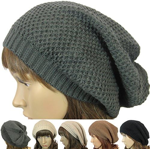 Women Men Slouchy Baggy Beanie Knit Crochet Oversized Skull Ski Hat Cap
