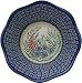 Polish Pottery Ceramika Boleslawiec 0424/169 Royal Blue Patterns with Blue Daisy and Orange Phlox Motif Bowl Viki 2, 6-1/2-Cup image 2
