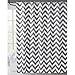 LanMeng Geometric Fabric Shower Curtain, Grey Chevron Off White (72-by-72 inches, 1)