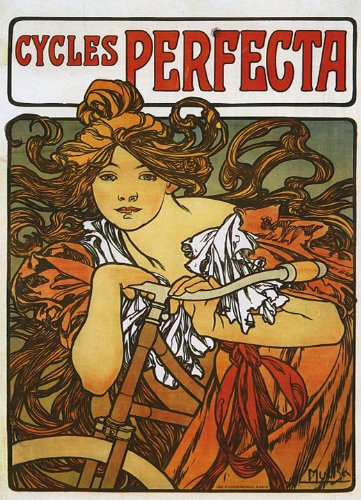 1898 Cycles Perfecta Bicycle Bike Lady By Alphonse Mucha Was a Czech Art Nouveau Painter and Decorative Artist 16