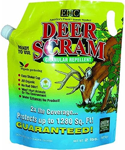 EPIC REPELLENTS Deer Scram All Natural Granular Repellent - All-Natural, Animal, People and Pet Safe Granule (2 lb RTU)
