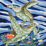 8x 8 Art Tile - Sea Turtles