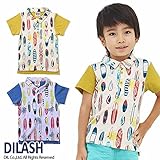 (ディラッシュ)DILASH 初夏'15 サーフボード総柄半袖ポロシャツ 100 サックス
