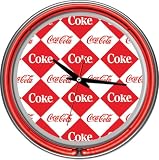 Trademark Checker Coca Cola Neon Clock - Two Neon Rings, Red