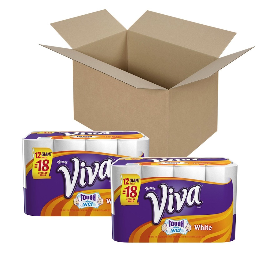 Viva Paper Towels, White, Giant Roll, 12 Rolls (Pack of 2