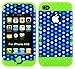 Cell Armor IPHONE4G-RSNAP-TE433 Rocker Snap-On Case for iPhone 4/4S - Retail Packaging - White and Green Dots on Blue