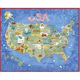 Magic Slice Non-Slip Flexible Cutting Board, Gourmet Size 12 x 15, USA Map by Sapna