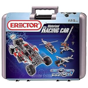Erector Motorized Racing Car and More - 643 pc Metal Construction Set by Erector