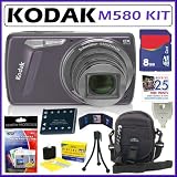 Kodak EasyShare M580 14MP Digital Camera with 8x Wide Angle Optical Zoom and 3-Inch LCD in Purple + 8GB Accessory Kit
