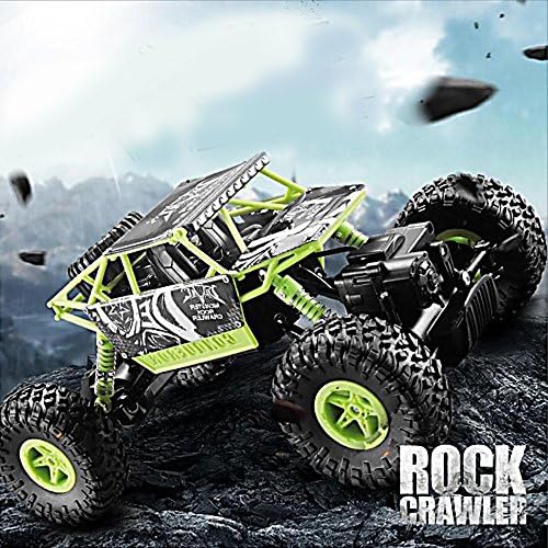 1/14th Scale Electric Hot RC Vehicle Toy 4WD 4X4 Powerful Electric Remote Control Rock Crawler RTR With LED light and 2.4Ghz Radio Control （Green）
