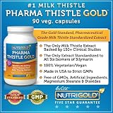 Nutrigold Pharma Thistle GOLD, 30 to 70:1 Extract (Pharmaceutical Grade Liver Support Supplement) , 175 mg, 90 veg.capsules