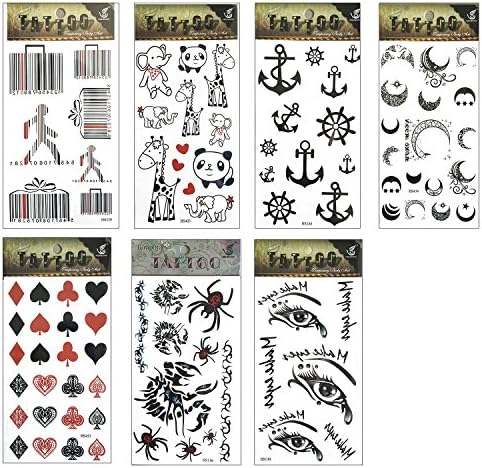 Metallic Gold Silver Black Jewelry Temporary Bling Tattoo 10 Sheets Pack(H3 Style)