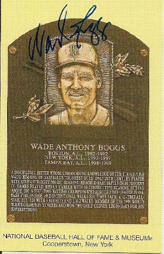 Wade Boggs Autographed/Hand Signed Hall Of Fame Gold Plaque