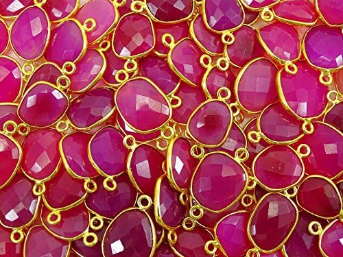 Double Bail Bezel Connector Tourmaline 23mm X 20mm Oval Shape Jewelry Charm 1 PC