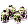 GRAPES kitchen CANISTERS set Ceramic fruit theme home decor