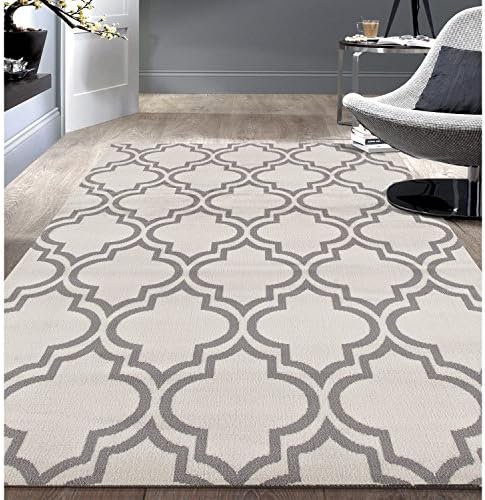 Modern Moroccan Trellis Cream Area Rug (5'x7')