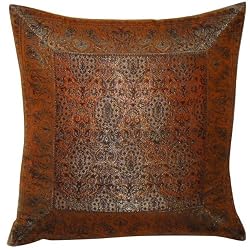 Decorative Cushion Cover in Silk India Gifts 16x16 inches (bcbr321)