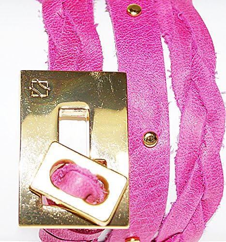 Lily Bracelet (Fuchsia) with Gold Buckle and Studs From Ada Collection