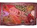 Glamor Girl Hot Pink Bead Vintage India Decor Sari Tapestry Wall Hanging Throw 70x44