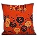 HOSL PW02 4-Pack Happy Halloween Square Decorative Throw Pillow Case Cushion Cover Spider Moon Bat Pumpkin