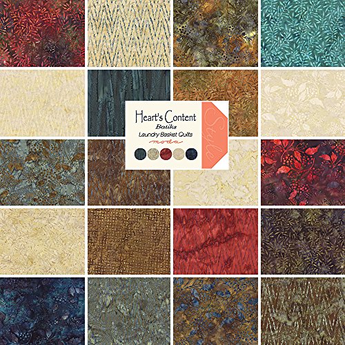 Moda HEARTS CONTENT BATIKS Precut 5-inch Charm Pack Cotton Fabric Quilting Squares Assortment 42190PP Laundry Basket Quilts