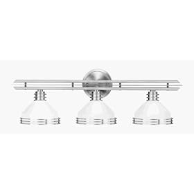 Matrix - 3 Light Bathroom Lighting Vanity Fixture - Brushed Nickel - White Satin Glass -... by Livex Lighting