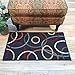 Rubber Backed Area Rug, 39 x 58 inch, Black Circles, Non Slip, Kitchen Rugs and Mats