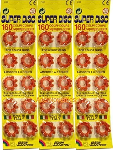8 SHOT RING CAPS - 480 SHOTS - 60 RINGS - Edison Gattoli Original Blister Packs by Super Disc
