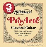 D'Addario EJ45 Pro-Arte Silver/Clear Normal Classical Guitar Strings (3-Pack)