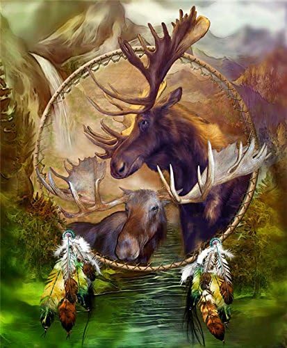 wwseven Deer DIY Diamond Painting Kit for Kids, Crystal Diamond Painting,the Best Gift for Kid's Birthday 14x16 Inch
